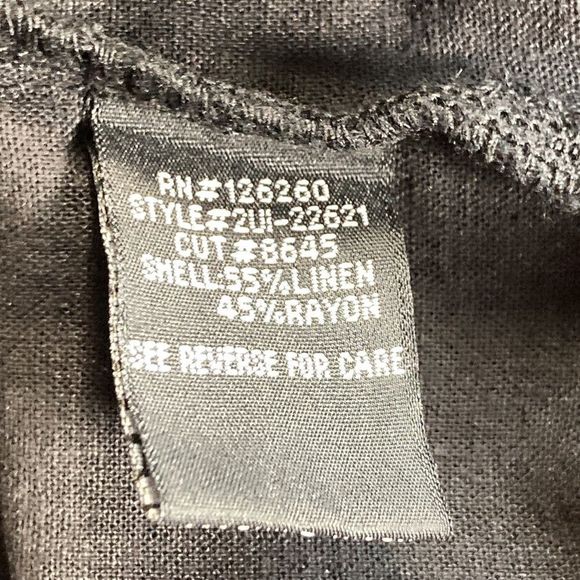 Womens Velvet Heart Small Black Linen & Rayon Blouse - Picture 10 of 11